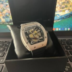 Montre RM Style – Skeleton Argent & Noir